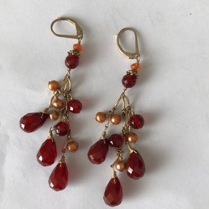 Gemstone 14k gold filled droplet earrings